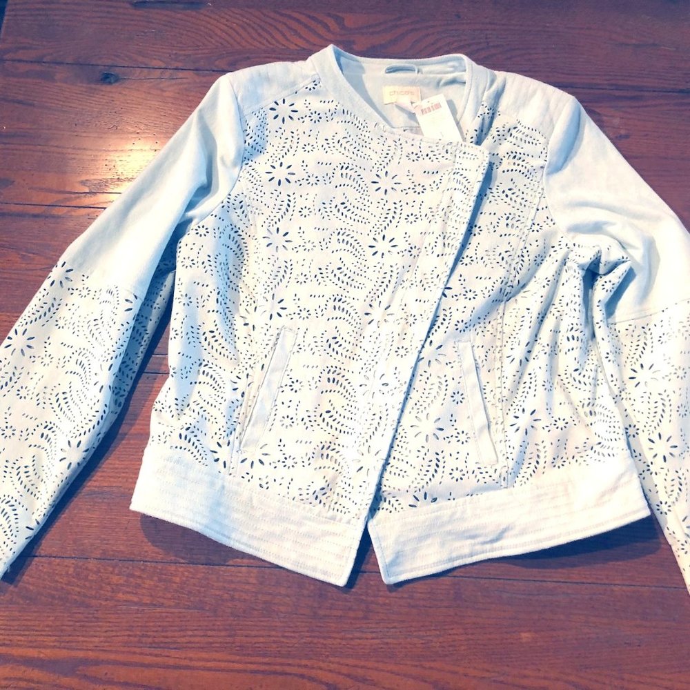 Chico's Faux Suede Perforated Jacket